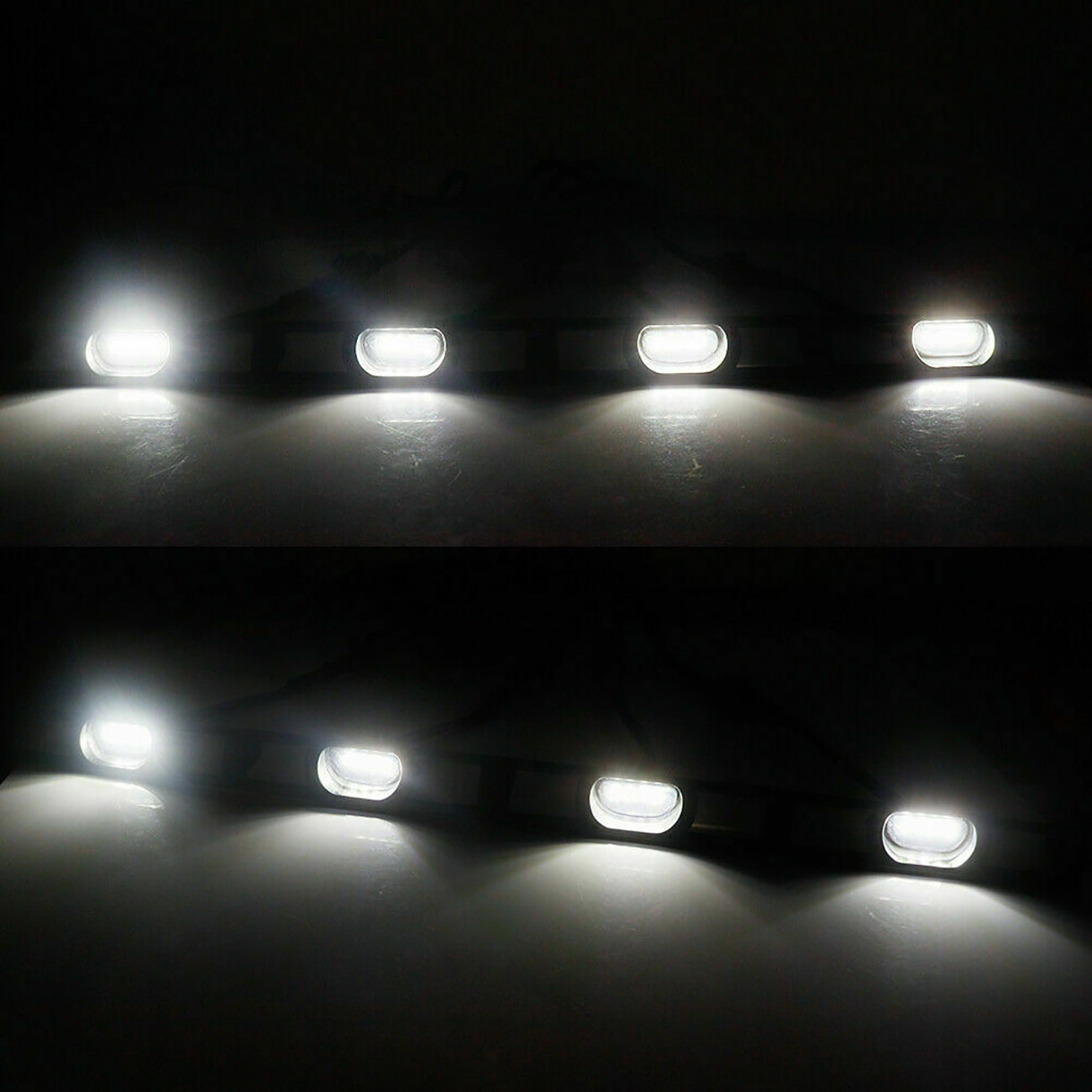 LED FRONT HOOD GRILLE LIGHT WHITE LIGHT RETROFIT WITH WIRING HARNESS FIT FOR TOYOTA TACOMA TRD PRO 2012-2015 (SMOKED SHELL)