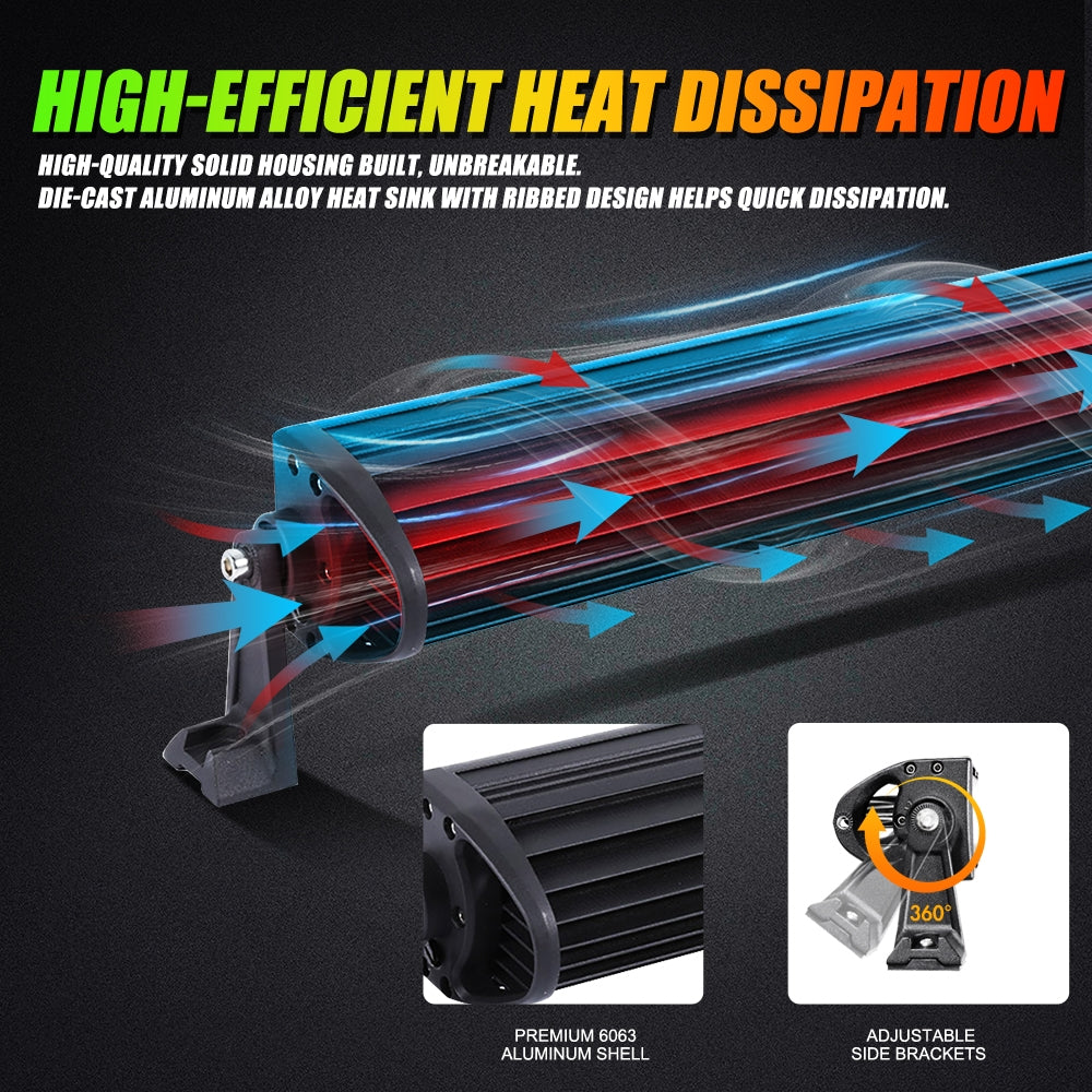 NEW 42 INCH V-PRO SERIES CURVED RGBW COLOR CHANGING OFF ROAD LED LIGHT BAR FOR ATV UTV SIDE BY SIDES