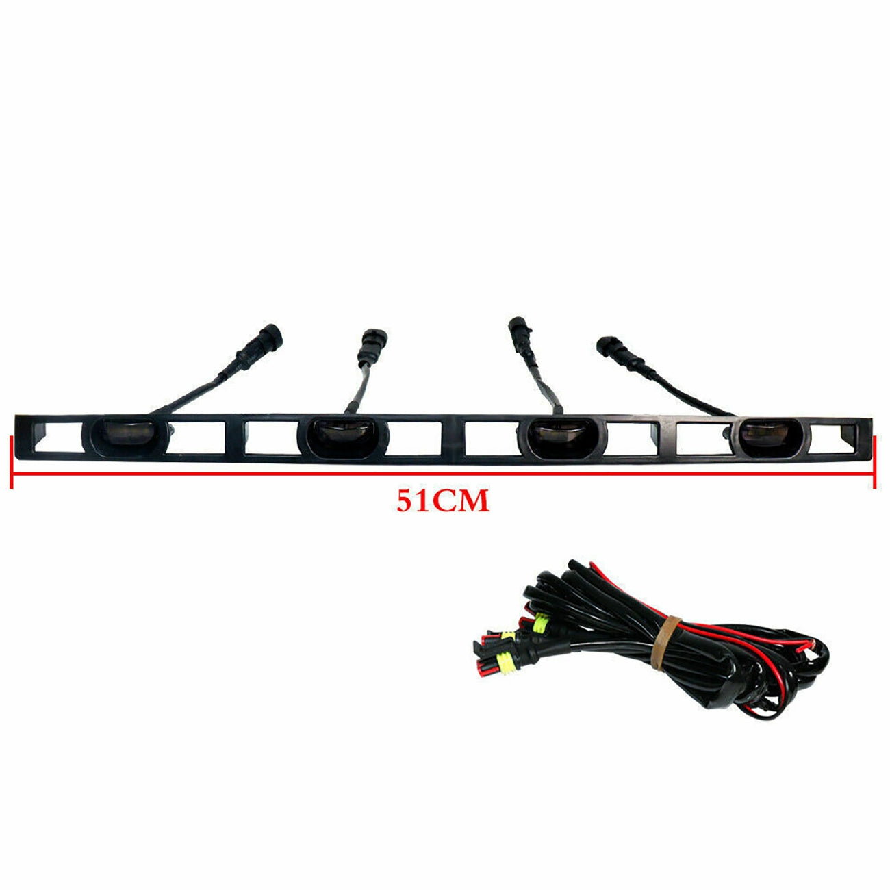 LED FRONT HOOD GRILLE LIGHT WHITE LIGHT RETROFIT WITH WIRING HARNESS FIT FOR TOYOTA TACOMA TRD PRO 2012-2015 (SMOKED SHELL)