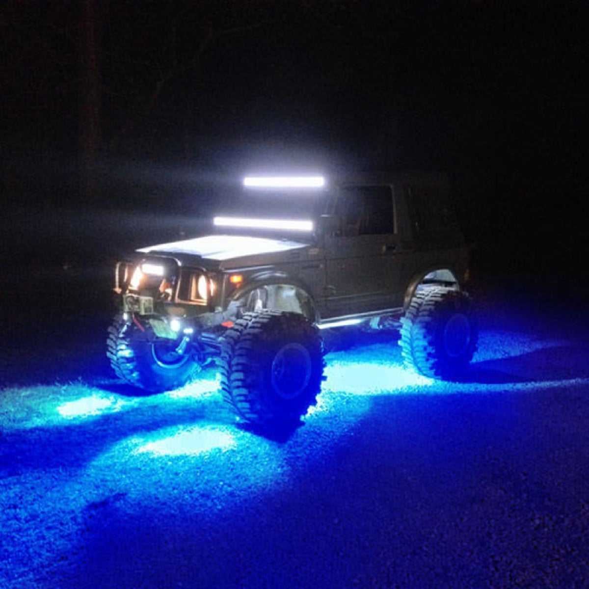 (4PCS SET) RGB LED ROCK LIGHT SET WITH BLUETOOTH CONTROLLER