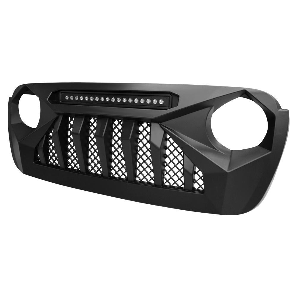 9 INCH LED HALO HEADLIGHTS & DEMON GRILLE W/LED OFF-ROAD LIGHTS COMBO FOR 18-23 JEEP WRANGLER JL & GLADIATOR JT