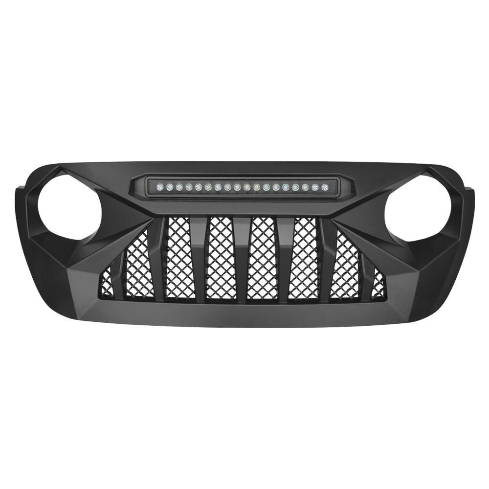 9 INCH LED HALO HEADLIGHTS & DEMON GRILLE W/LED OFF-ROAD LIGHTS COMBO FOR 18-23 JEEP WRANGLER JL & GLADIATOR JT