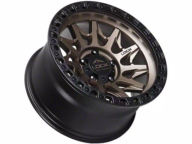 Lock Off-Road Lunatic Matte Bronze with Matte Black Ring 6-Lug Wheel; 17x9; -12mm Offset
