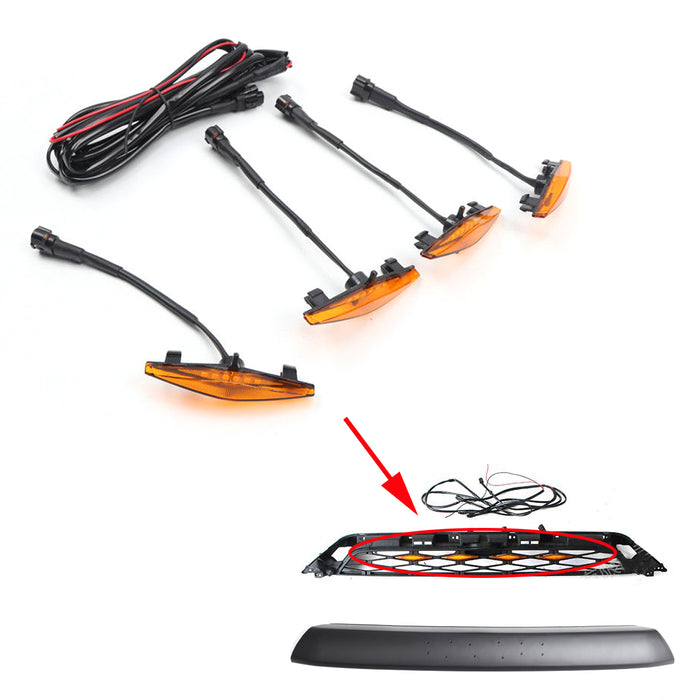 Toyota 4Runner | TRD PRO Grille | Front Bumper Grille| 2020-2023 | 2 Piece | Grey / Black / Red Toyota Letter | Led Lights