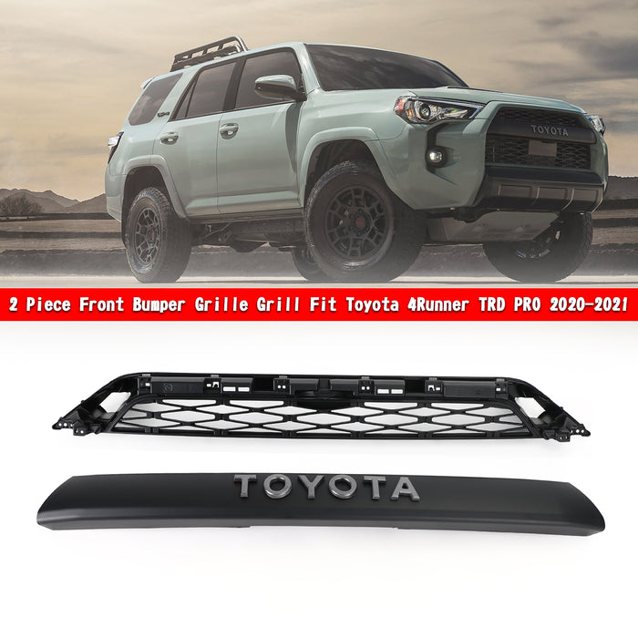 Toyota 4Runner | TRD PRO Grille | Front Bumper Grille| 2020-2023 | 2 Piece | Grey / Black / Red Toyota Letter | Led Lights
