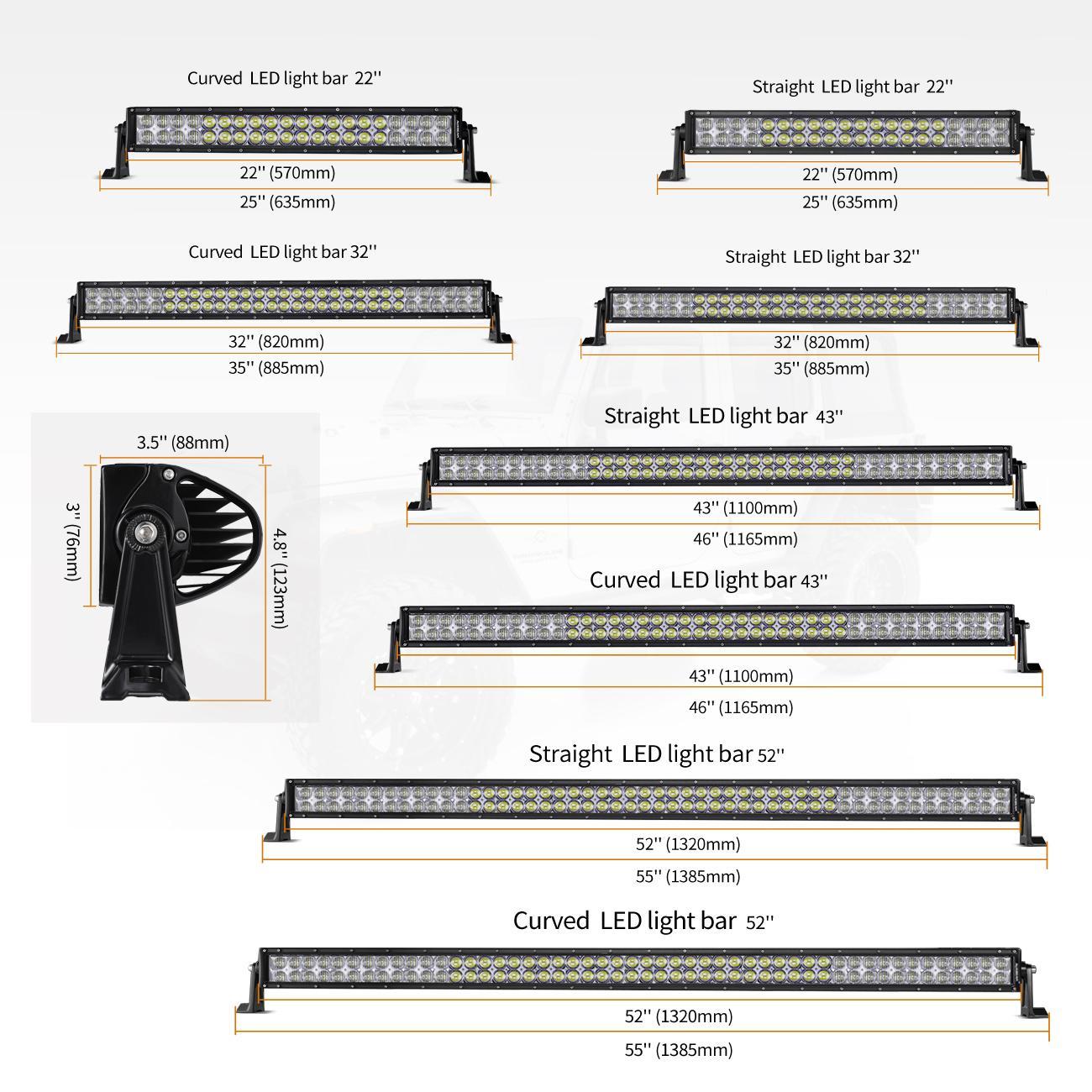 32 INCH 5D SERIES STRAIGHT/CURVED COMBO BEAM DOUBLE ROW LED LIGHT BAR FOR SUV ATV UTV TRUCKS PICKUP BOAT