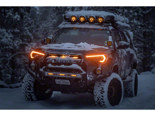 Morimoto XB LED Headlights with Amber DRL; Black Housing; Clear Lens (21-23 4Runner w/ Factory LED Low/Halogen High Beam Headlights)
