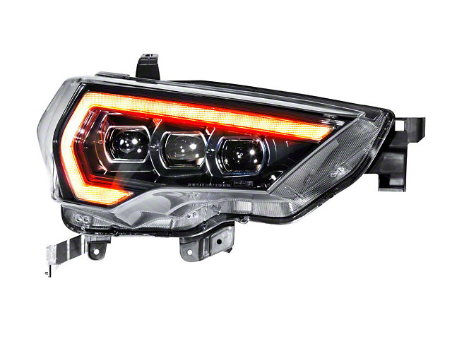 Morimoto XB LED Headlights with Amber DRL; Black Housing; Clear Lens (21-23 4Runner w/ Factory LED Low/Halogen High Beam Headlights)