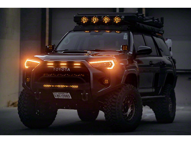 Morimoto XB LED Headlights with Amber DRL; Black Housing; Clear Lens (21-23 4Runner w/ Factory LED Low/Halogen High Beam Headlights)