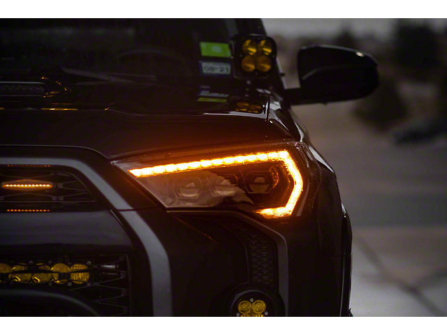Morimoto XB LED Headlights with Amber DRL; Black Housing; Clear Lens (21-23 4Runner w/ Factory LED Low/Halogen High Beam Headlights)
