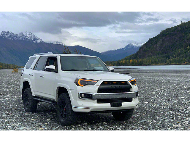 Morimoto XB LED Headlights with Amber DRL; Black Housing; Clear Lens (21-23 4Runner w/ Factory LED Low/Halogen High Beam Headlights)