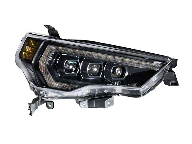 Morimoto XB LED Headlights with Amber DRL; Black Housing; Clear Lens (21-23 4Runner w/ Factory LED Low/Halogen High Beam Headlights)