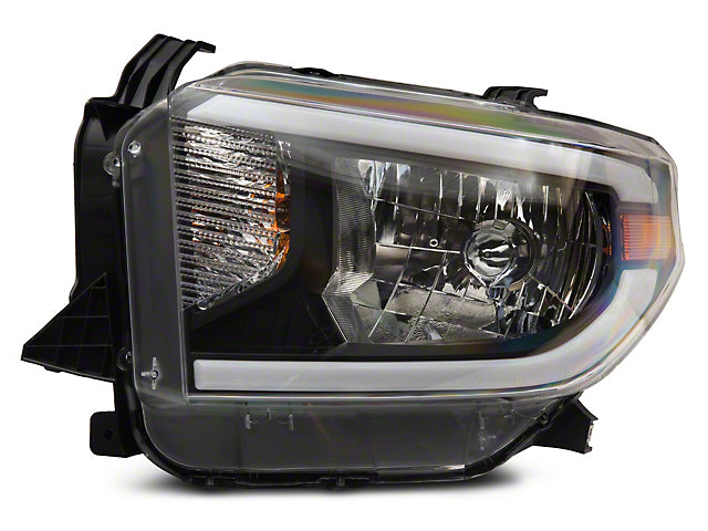 Raxiom Axial Series Headlights with Sequential LED Bar; Black Housing; Clear Lens (14-21 Tundra w/ Factory Halogen Headlights)