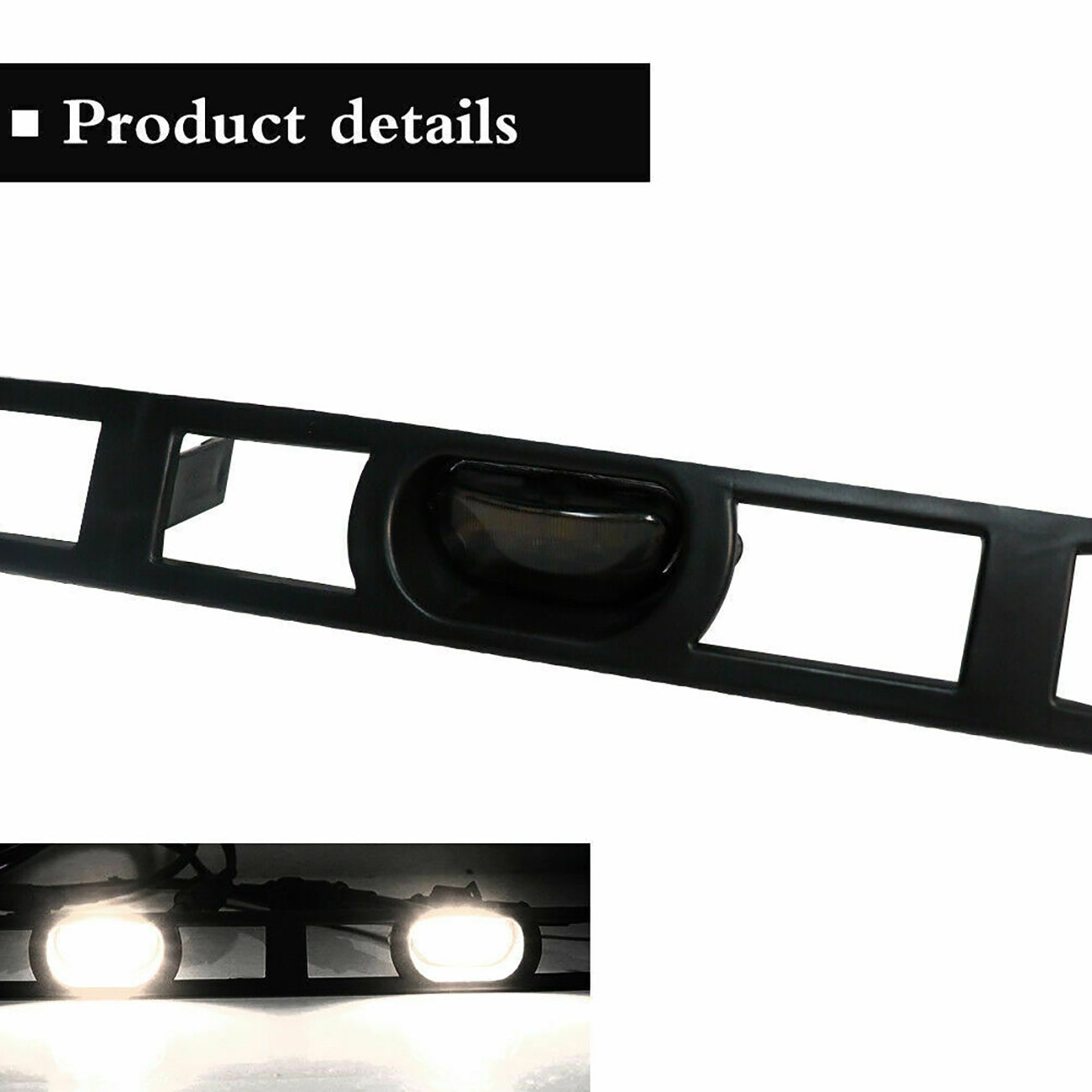 LED FRONT HOOD GRILLE LIGHT WHITE LIGHT RETROFIT WITH WIRING HARNESS FIT FOR TOYOTA TACOMA TRD PRO 2012-2015 (SMOKED SHELL)