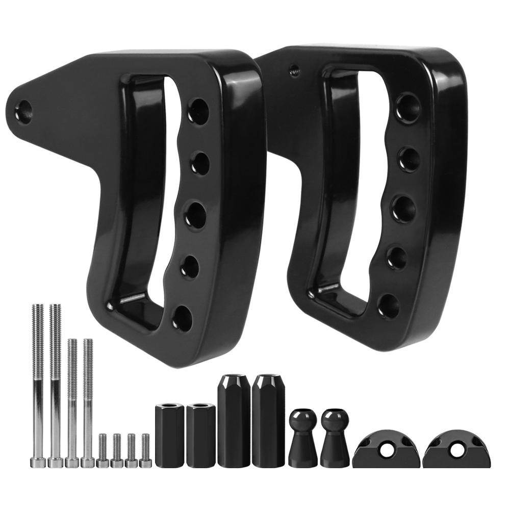 ALUMINUM FRONT & REAR GRAB HANDLES & DOOR GRAB HANDLE INSERTS COVER-BLACK FOR 11-18 JEEP WRANGLER JK/JKU