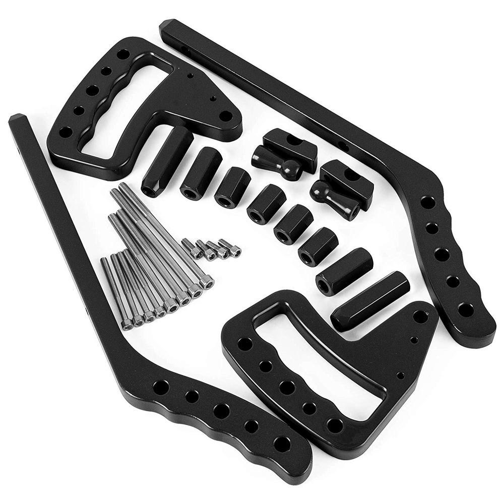 ALUMINUM FRONT & REAR GRAB HANDLES & DOOR GRAB HANDLE INSERTS COVER-BLACK FOR 11-18 JEEP WRANGLER JK/JKU