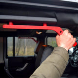 ALUMINUM FRONT & REAR GRAB HANDLES & DOOR GRAB HANDLE INSERTS COVER COMBO-RED FOR 07-18 JEEP WRANGLER JK/JKU