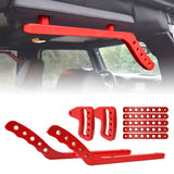 ALUMINUM FRONT & REAR GRAB HANDLES & DOOR GRAB HANDLE INSERTS COVER COMBO-RED FOR 07-18 JEEP WRANGLER JK/JKU