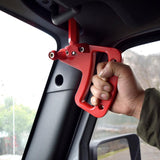 ALUMINUM FRONT & REAR GRAB HANDLES & DOOR GRAB HANDLE INSERTS COVER COMBO-RED FOR 07-18 JEEP WRANGLER JK/JKU