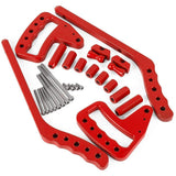 ALUMINUM FRONT & REAR GRAB HANDLES & DOOR GRAB HANDLE INSERTS COVER COMBO-RED FOR 07-18 JEEP WRANGLER JK/JKU
