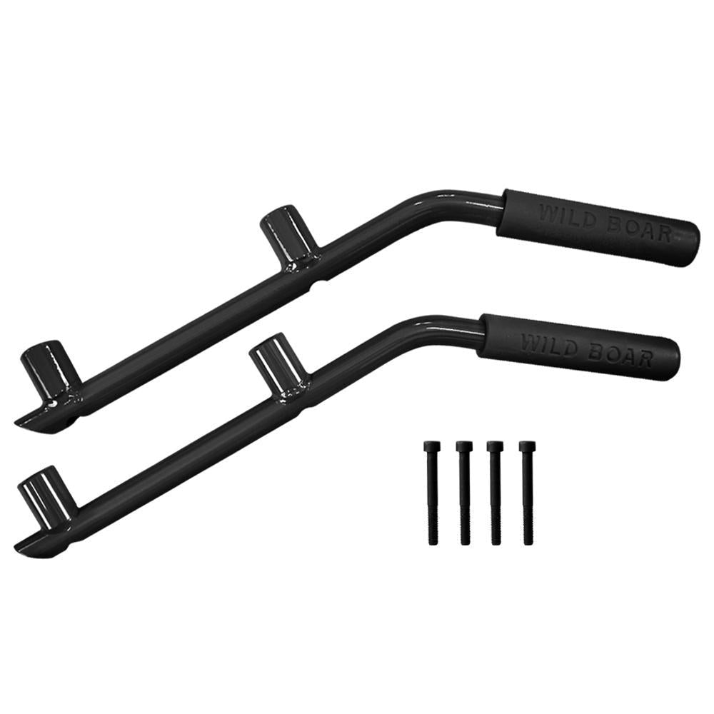 FRONT & REAR GRAB HANDLES & ALUMINUM DOOR GRAB HANDLE INSERTS COVER COMBO-BLACK FOR 07-18 JEEP WRANGLER JK/JKU