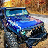 GOLIATH GRILLE W/ AMBER LED RUNNING LIGHTS FOR 18-23 JEEP WRANGLER JL & GLADIATOR JT - MATTE BLACK