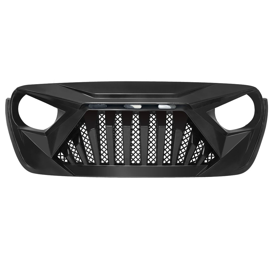 GOLIATH GRILLE W/ AMBER LED RUNNING LIGHTS FOR 18-23 JEEP WRANGLER JL & GLADIATOR JT - MATTE BLACK