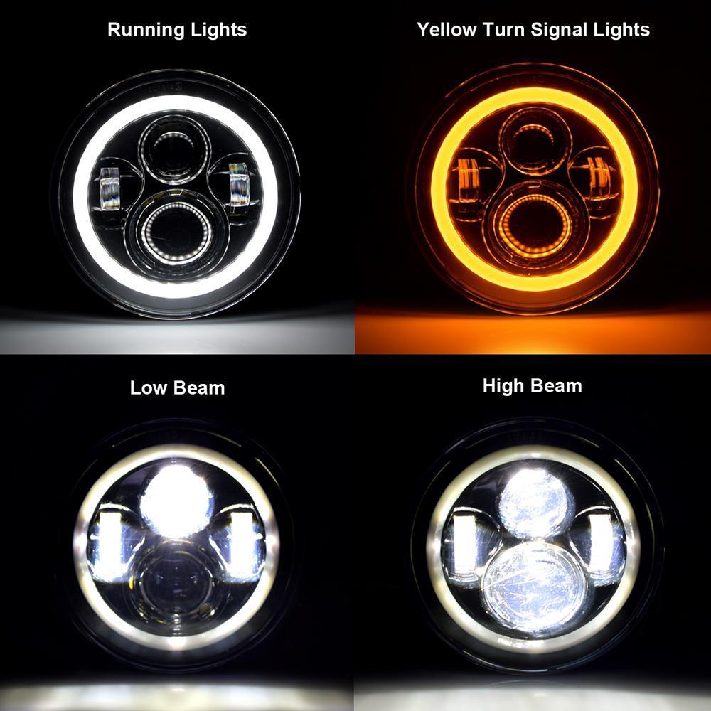 HALO HEADLIGHTS & SHARK GRILLE COMBO FOR 07-18 WRANGLER JK