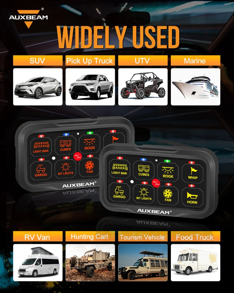 RA80 X2 RGB SWITCH PANEL, TOGGLE/ MOMENTARY/ PULSED MODE SUPPORTED(WITHOUT APP)