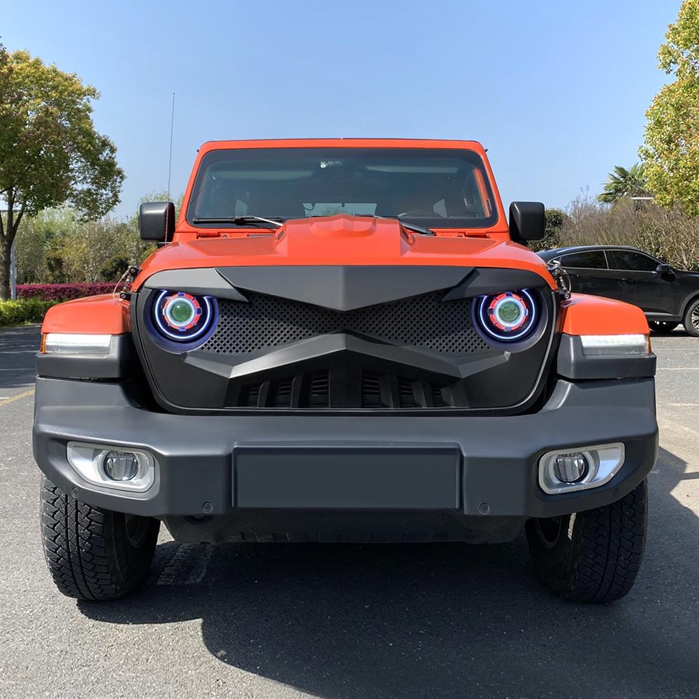 HAWKE GRILLE - MATTE BLACK FOR 18-23 JEEP WRANGLER JL & GLADIATOR JT W/O TRAILCAM