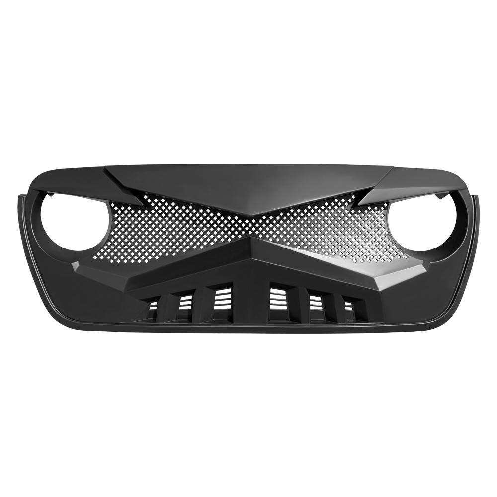 HAWKE GRILLE - MATTE BLACK FOR 18-23 JEEP WRANGLER JL & GLADIATOR JT W/O TRAILCAM
