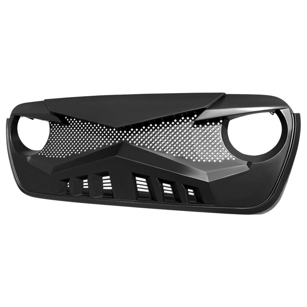 HAWKE GRILLE - MATTE BLACK FOR 18-23 JEEP WRANGLER JL & GLADIATOR JT W/O TRAILCAM