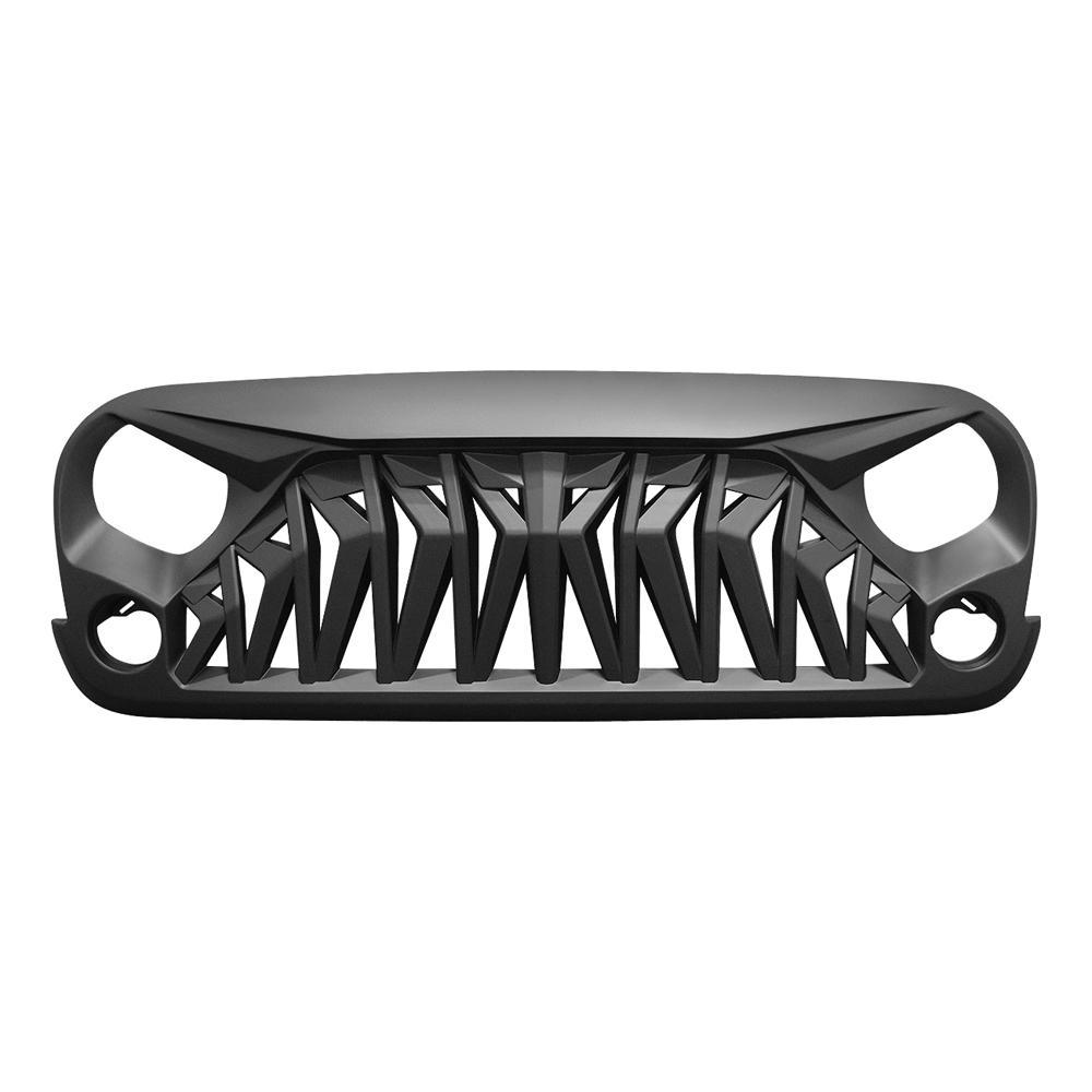 SHARK GRILLE - MATTE BLACK FOR 07-18 WRANGLER JK