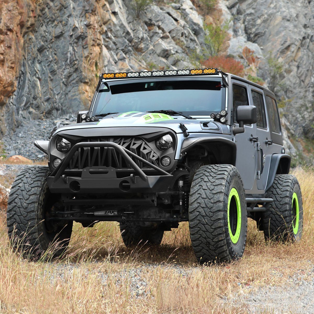 SHARK GRILLE - MATTE BLACK FOR 07-18 WRANGLER JK