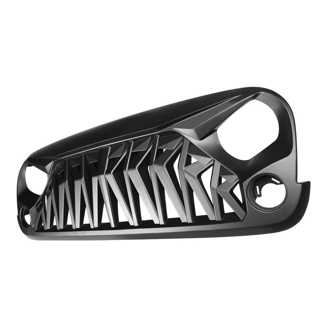 SHARK GRILLE - MATTE BLACK FOR 07-18 WRANGLER JK