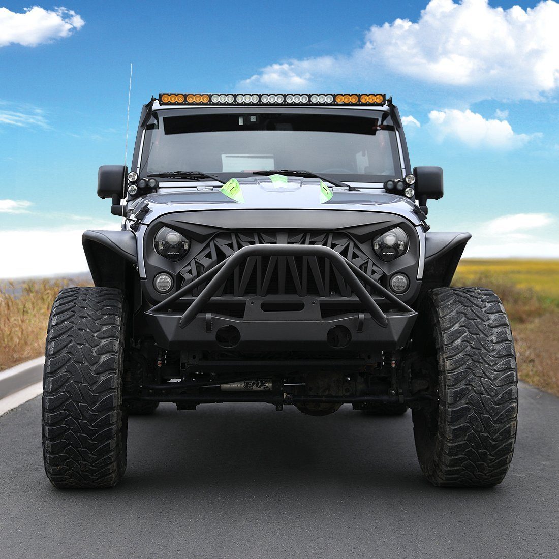 SHARK GRILLE - MATTE BLACK FOR 07-18 WRANGLER JK