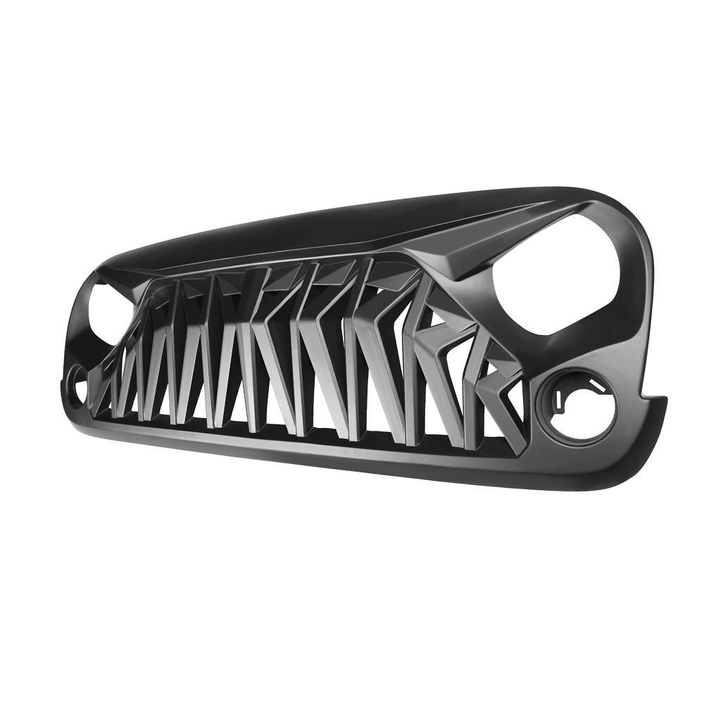 SHARK GRILLE & RGB HALO HEADLIGHTS & RGB HALO FOG LIGHTS COMBO FOR JEEP WRANGLER JK