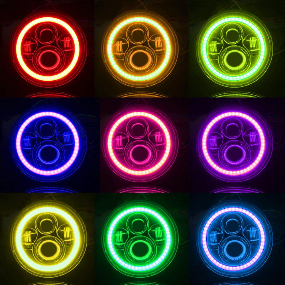 VADER GRILLE W/ MESH & RGB HALO HEADLIGHTS COMBO FOR 18-23 WRANGLER JL& GLADIATOR JT