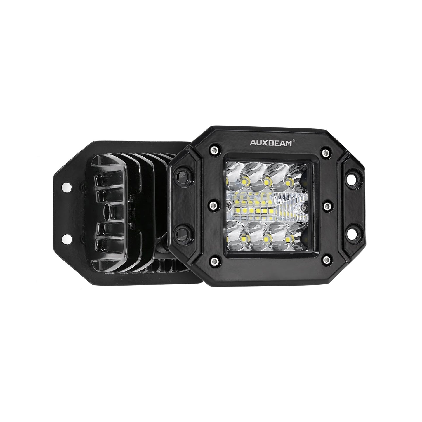 (2PCS/SET) 5 INCH FLUSH MOUNT LED PODS LIGHT SPOT BEAM WITH 2-LEAD WIRING HARNESS FOR JEEP