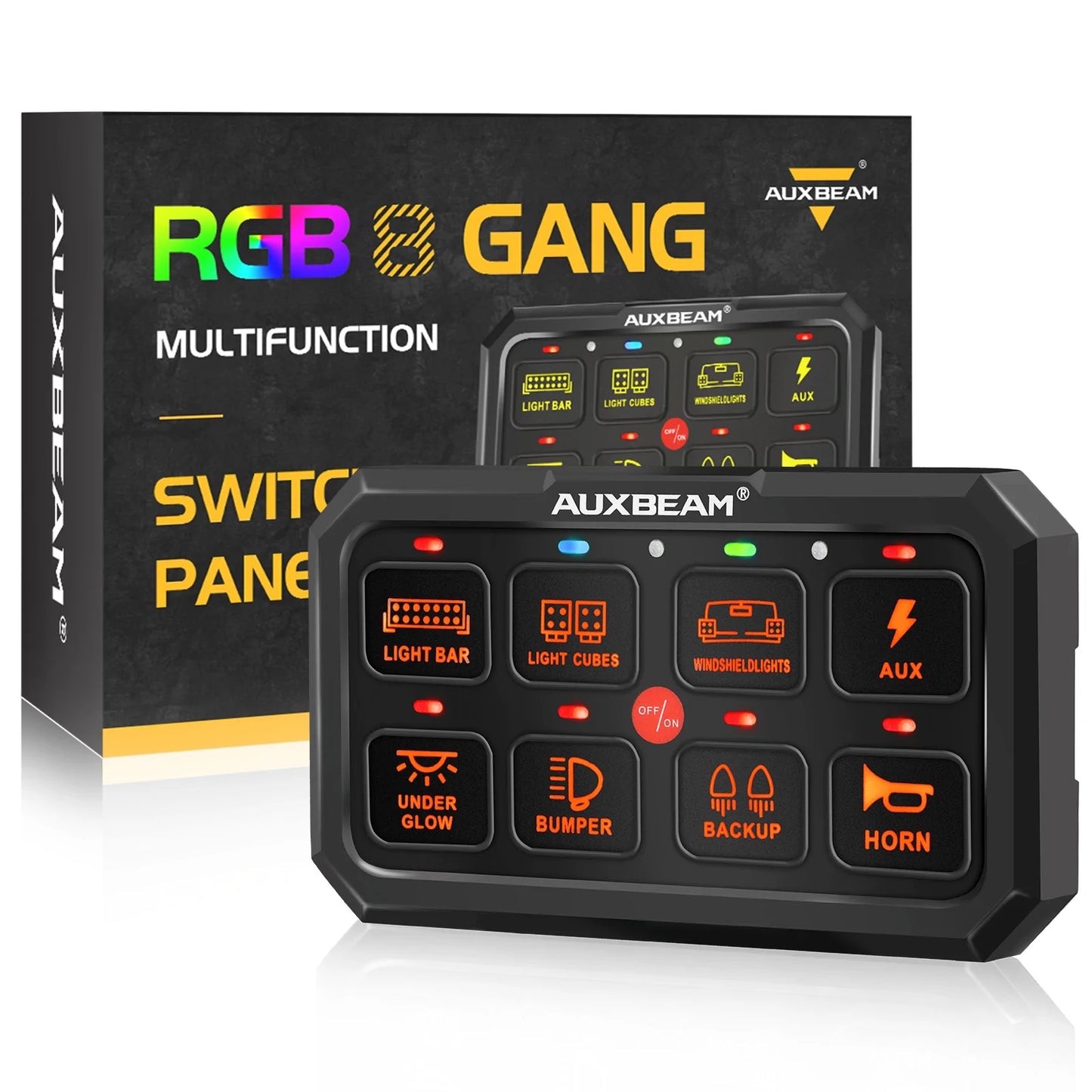 RA80 XL RGB SWITCH PANEL, LARGER SIZE, TOGGLE/ MOMENTARY/ PULSED MODE SUPPORTED