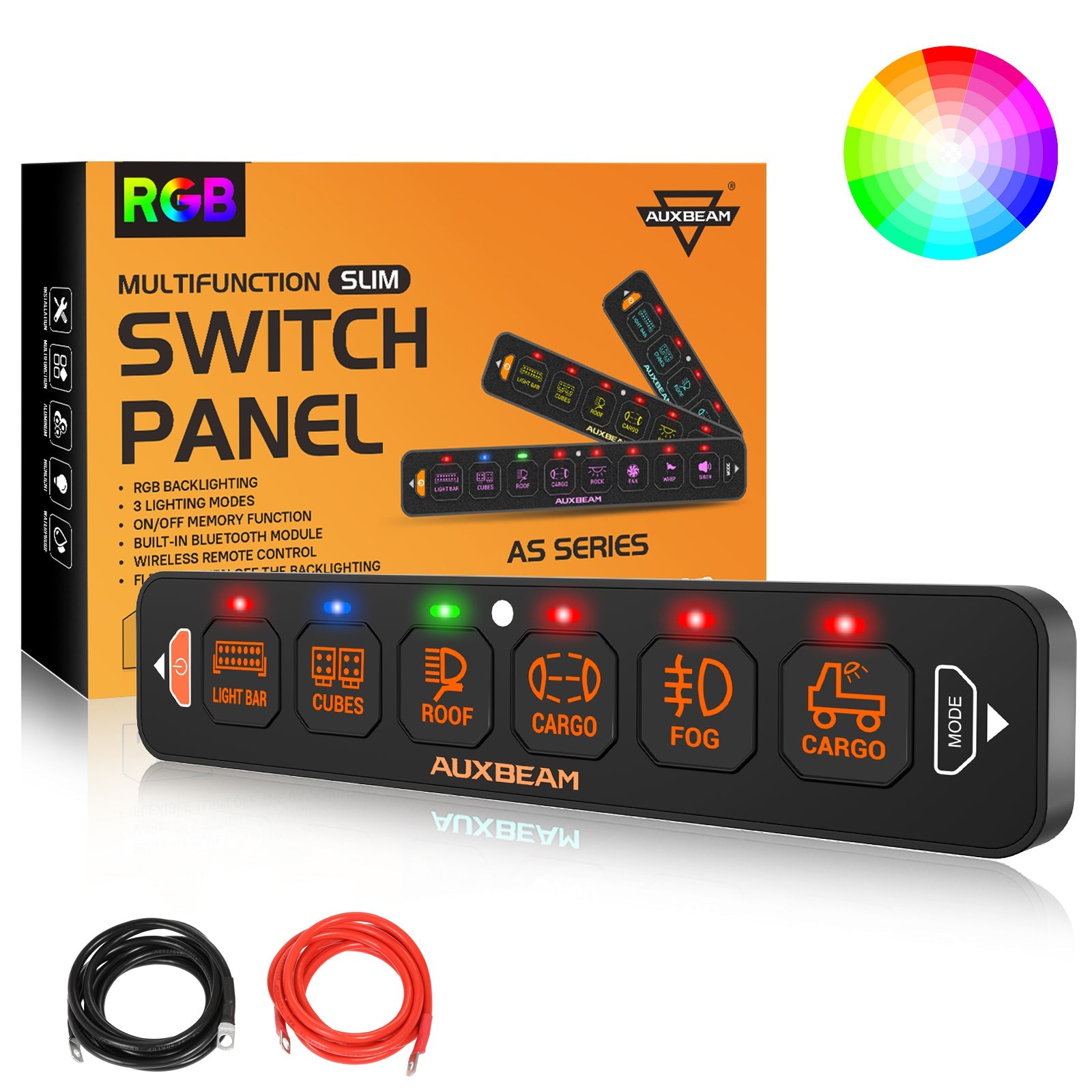 AUXBEAM AS Series 4/6 Gang RGB Slim Switch Panel with APP&Remote Control
