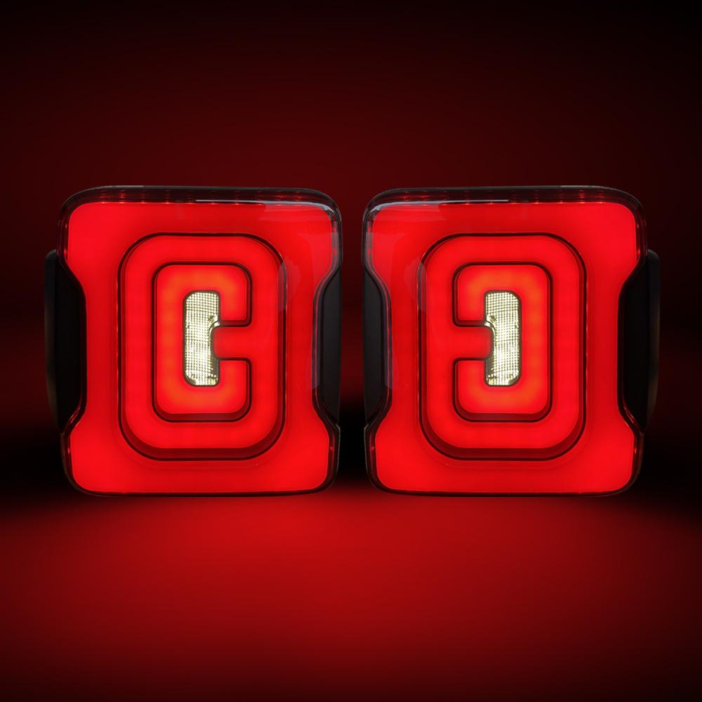 Smoked Cover Tunnel Tail Lights for 07-18 Jeep Wrangler JK/ JKU