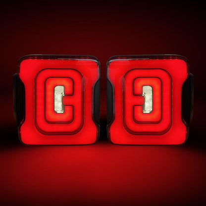 Smoked Cover Tunnel Tail Lights for 07-18 Jeep Wrangler JK/ JKU