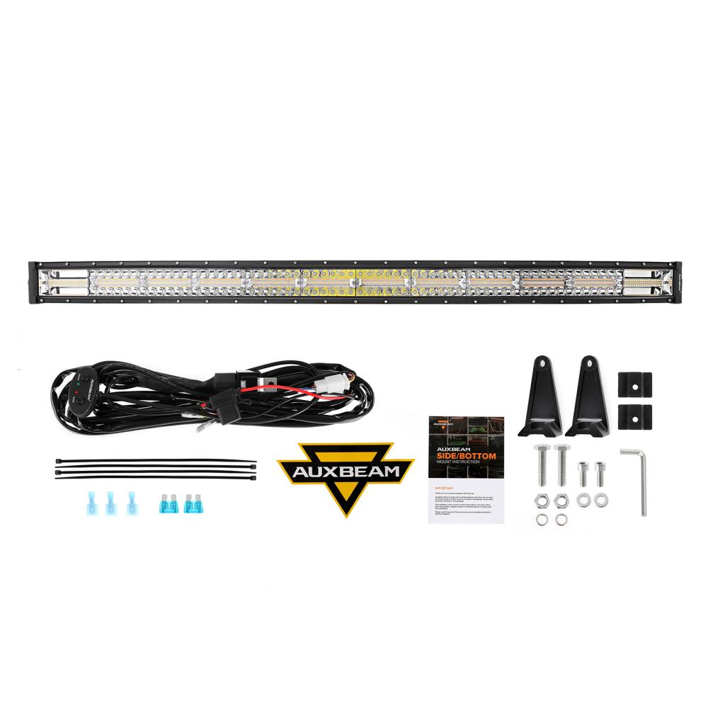 50 INCH 6 MODES WHITE&AMBER CURVED OFF ROAD LED LIGHT BAR