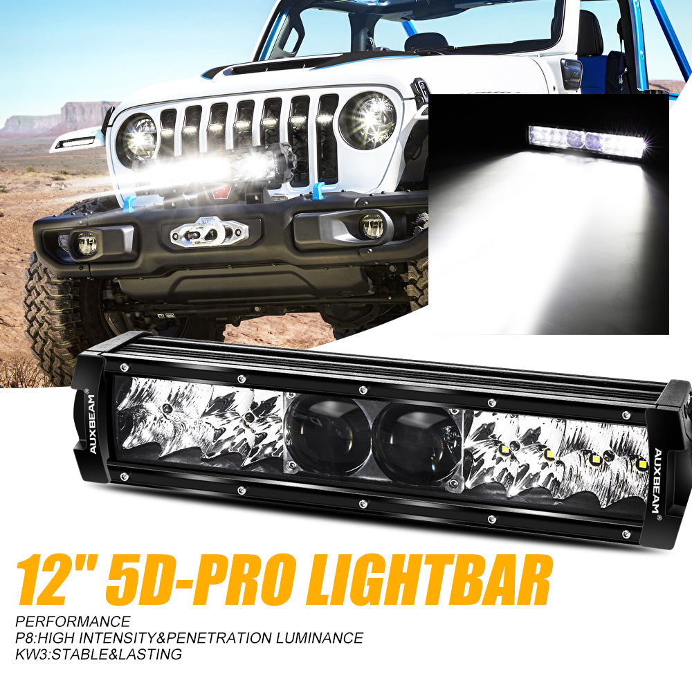 12 INCH 5D-PRO SERIES 12000LM SPOT BEAM OFF ROAD LED LIGHT BAR