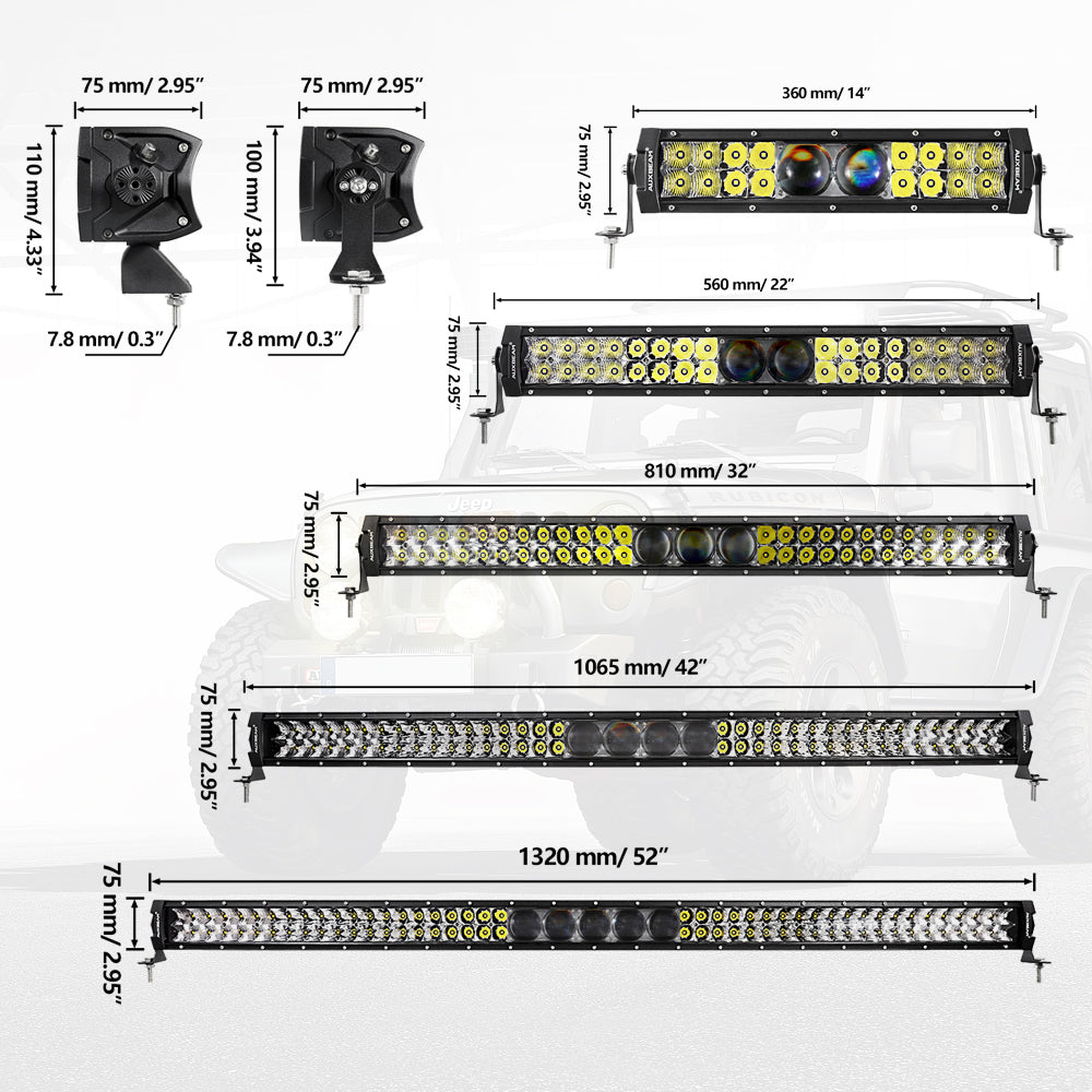 NEW 42 INCH 5D-PRO SERIES 44000LM SPOT BEAM OFF ROAD LED LIGHT BAR