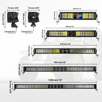 NEW 42 INCH 5D-PRO SERIES 44000LM SPOT BEAM OFF ROAD LED LIGHT BAR