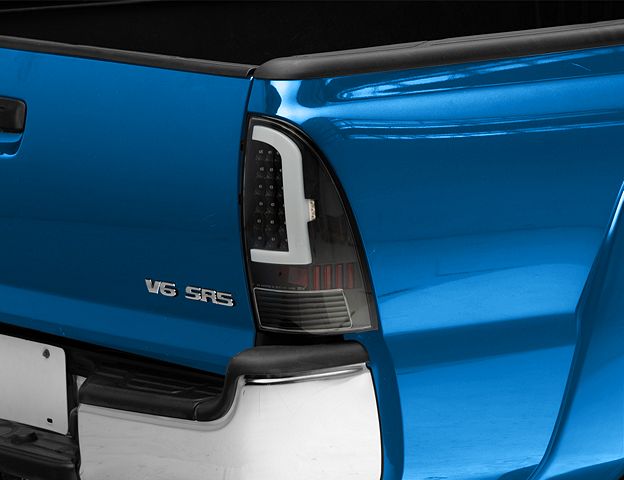 Light Bar LED Tail Lights; Black Housing; Clear Lens (05-15 Tacoma w/ Factory Halogen Tail Lights)