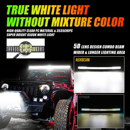 NEW 42 INCH V-PRO SERIES CURVED RGBW COLOR CHANGING OFF ROAD LED LIGHT BAR