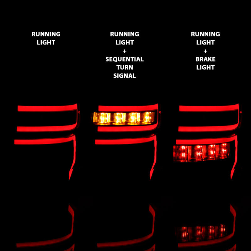 ANZO 2014-2020 TOYOTA 4RUNNER T.L BLACK HOUSING SMOKE LENS RED LIGHT BAR W/SEQUENTIAL